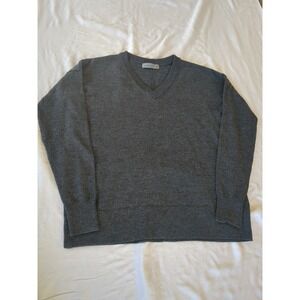 Icebreaker Merino Wool Oversized Sweater Sz XS Gray Charcoal Pullover V Neck